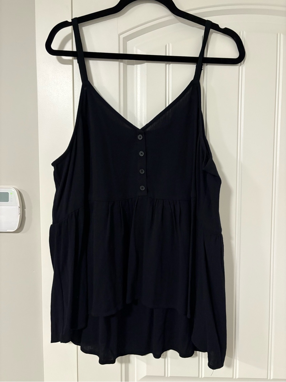 torrid Black Button-Front Spaghetti Strap Tiered Camisole